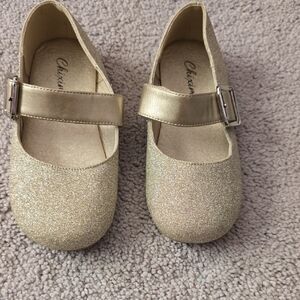 Gold Glitter Kids Dress Shoes